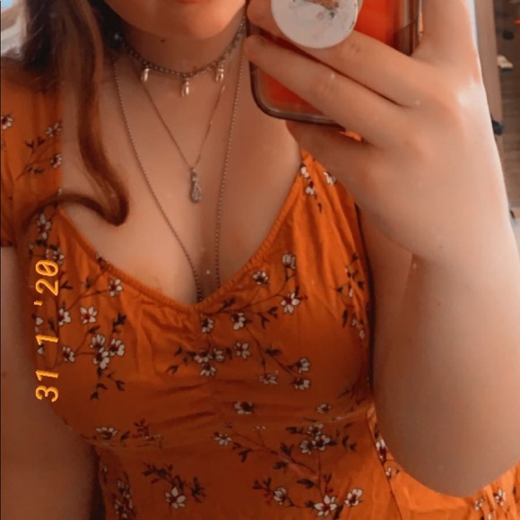 Torrid Burnt Orange Floral Top Size 0 - Picture 5 of 5